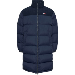 ΜΠΟΥΦΑΝ PUFFER TOMMY JEANS ΜΑΚΡΥ ΜΠΛΕ ΜΕ ΚΟΤΛΕ ΛΕΠΤΟΜΕΡΕΙΕΣ