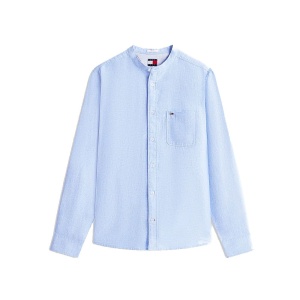TJM REG LINEN MX BAND CLLR SHIRT